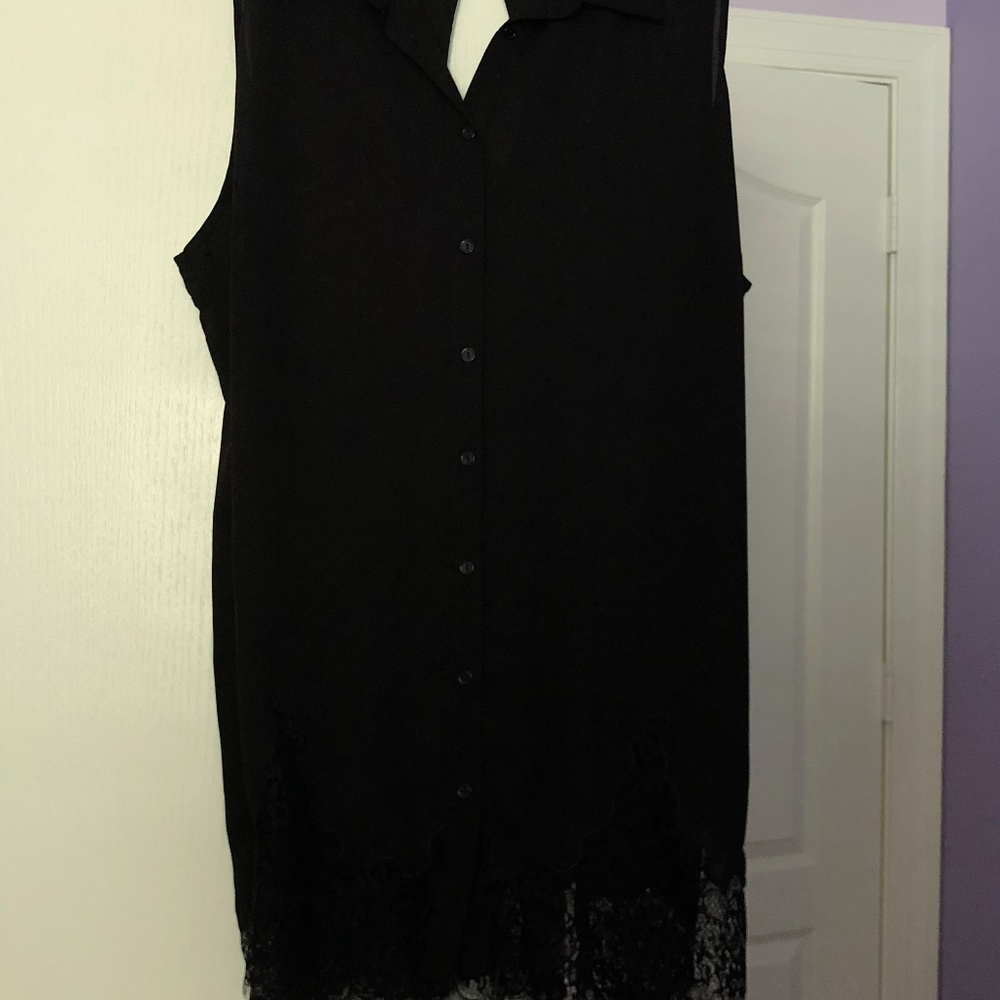 FINAL PRICE City Chic Lace-Trim Button-up Tank